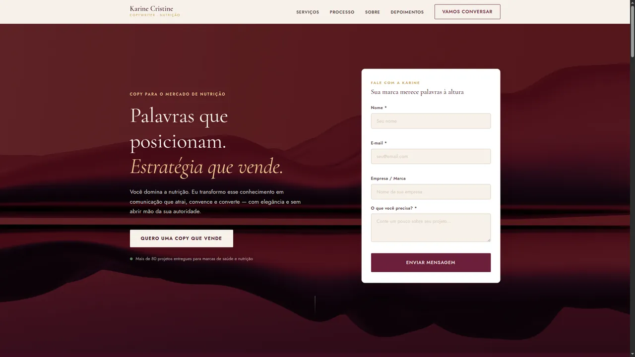 Projeto: Copywriter — Site e Portfólio